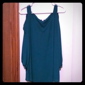 Flowing cold shoulder blouse